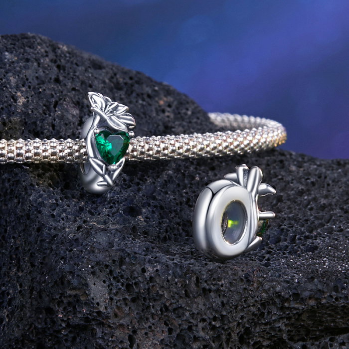 Pandantiv argint cu zirconiu inimioara si crin [5]