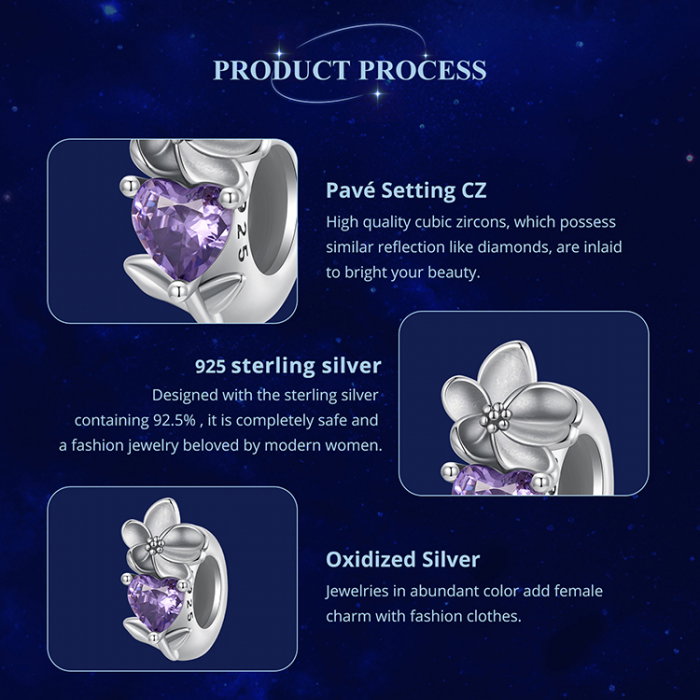 Pandantiv argint cu zirconiu inimioara si iasomie [10]
