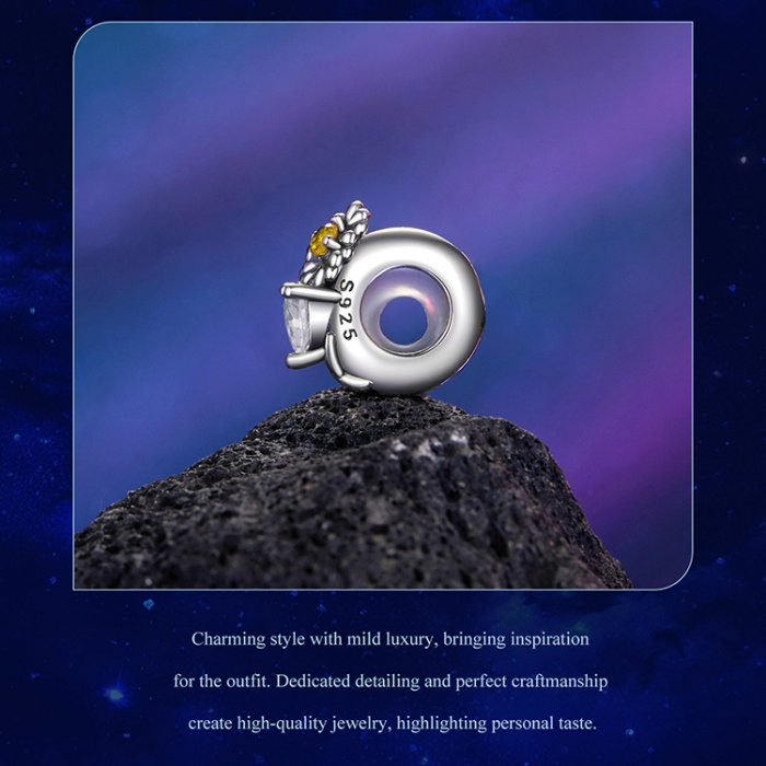 Pandantiv argint cu zirconiu inimioara si margareta [11]