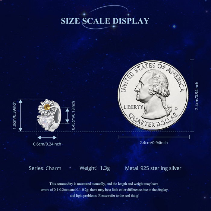 Pandantiv argint cu zirconiu inimioara si margareta [9]