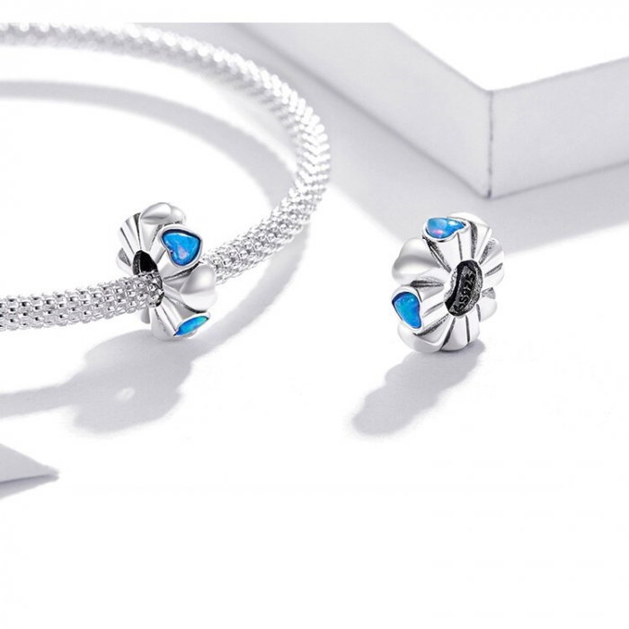 Pandantiv argint distantier cu inimioare din opal [2]