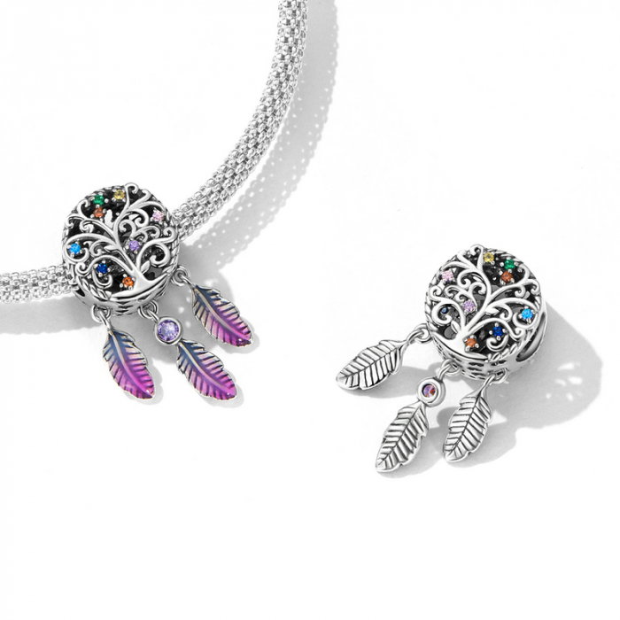 Pandantiv argint dream catcher cu copacul vietii [4]