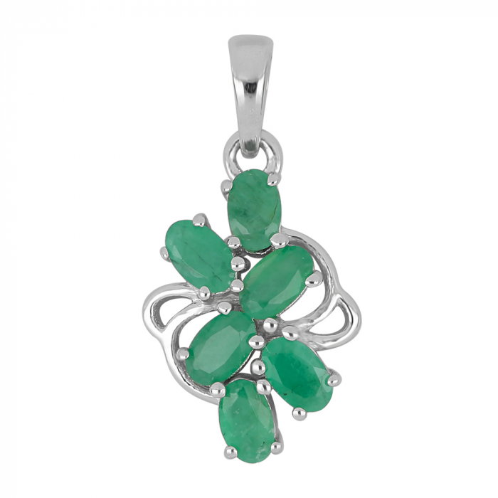 Pandantiv argint elegant cu smarald si zirconiu - PVA0017 [1]