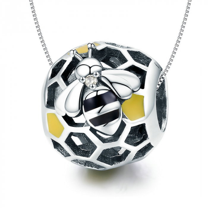 Pandantiv argint fagure si albina [3]