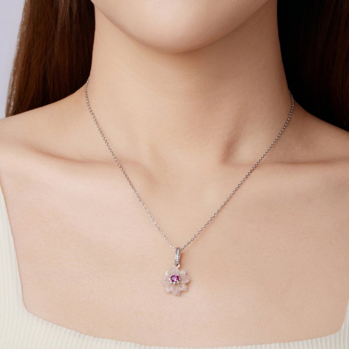 Pandantiv argint floare cu Zirconia [11]