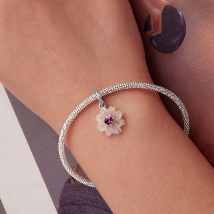 Pandantiv argint floare cu Zirconia [2]