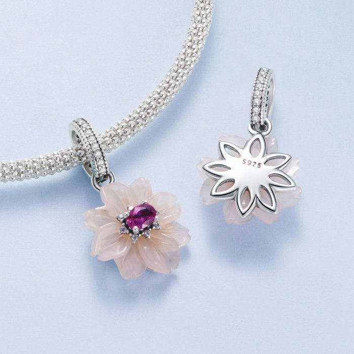 Pandantiv argint floare cu Zirconia [8]