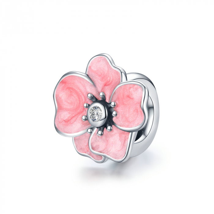 Pandantiv argint floare roz [1]