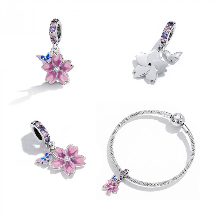 Pandantiv argint floare si fluture [6]