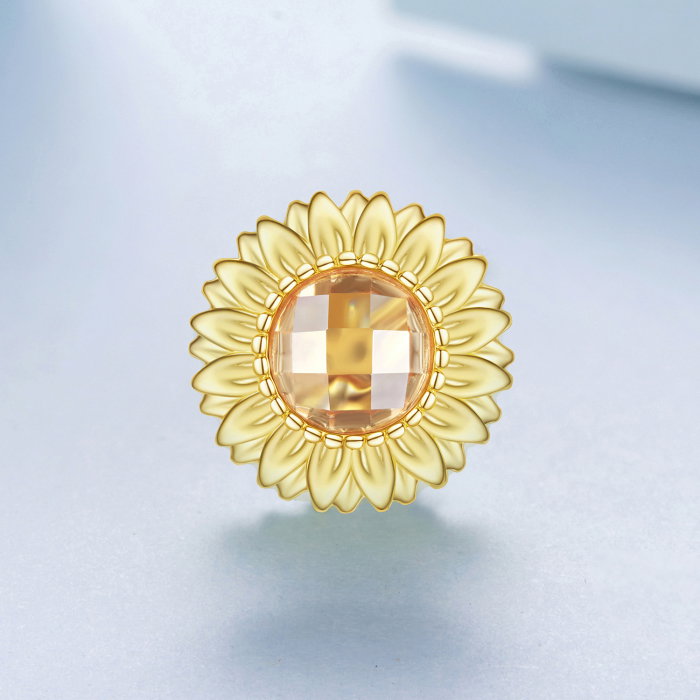 Pandantiv argint floarea soarelui cu Zirconia [3]