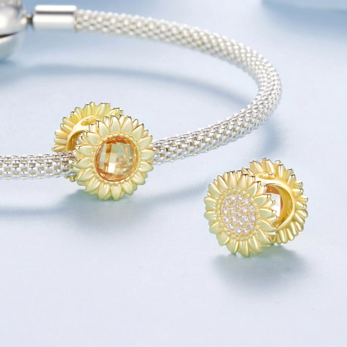 Pandantiv argint floarea soarelui cu Zirconia [4]
