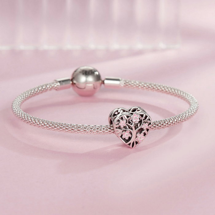 Pandantiv argint inimioara cu floarea vietii [6]