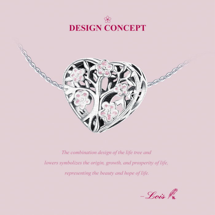 Pandantiv argint inimioara cu floarea vietii [8]