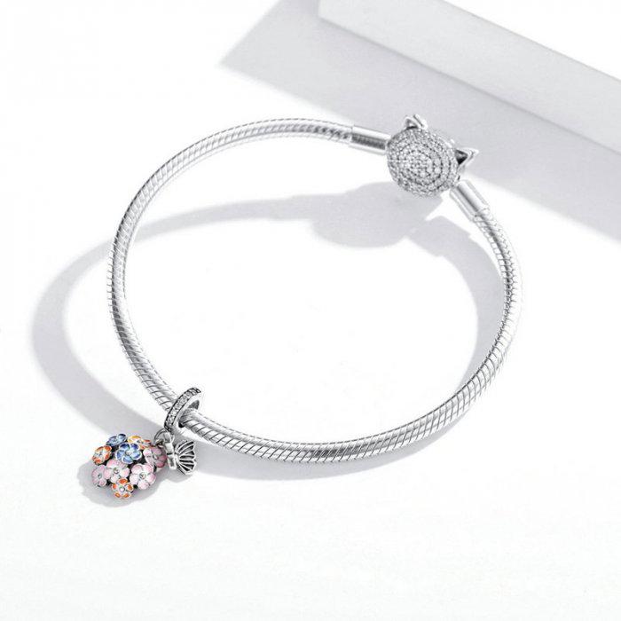 Pandantiv argint flori colorate [4]