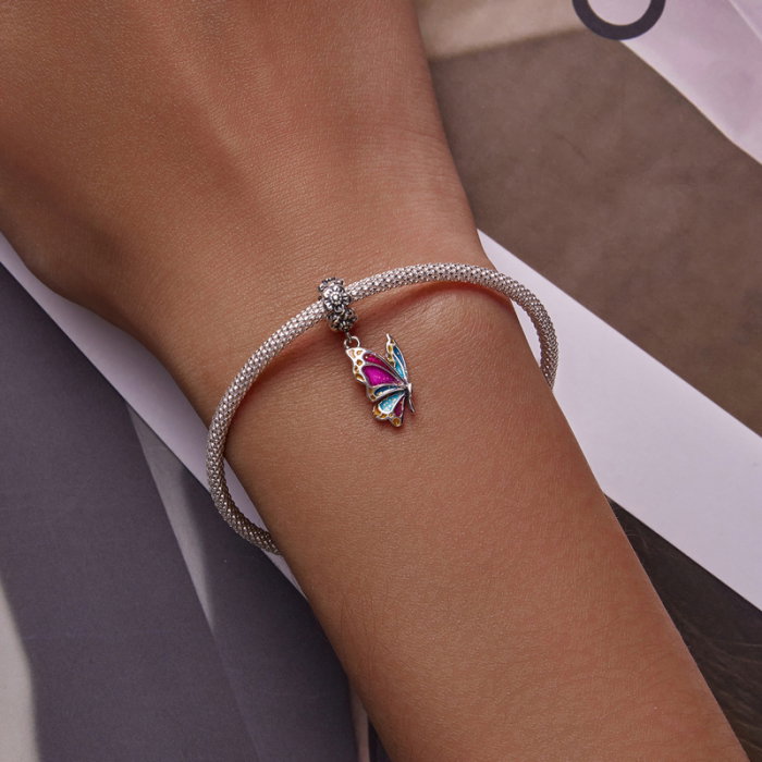 Pandantiv argint fluturas colorat [6]