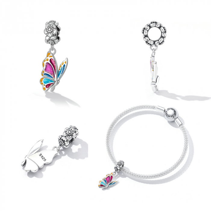 Pandantiv argint fluturas colorat [7]