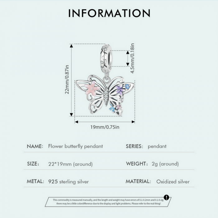 Pandantiv argint fluture si flori [15]