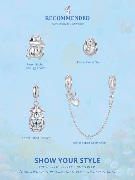 Pandantiv argint iepuras cu ou de Paste [18]