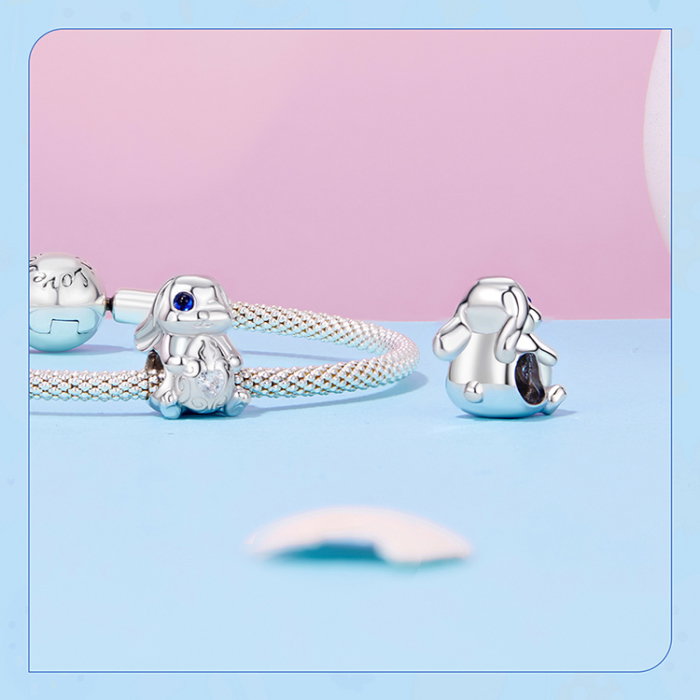 Pandantiv argint iepuras cu ou de Paste [16]