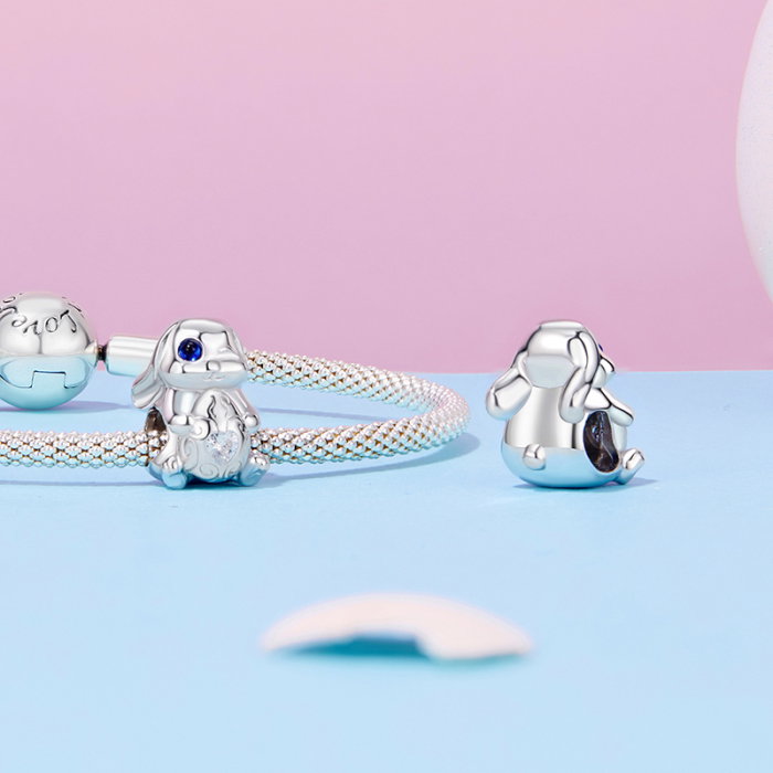 Pandantiv argint iepuras cu ou de Paste [5]