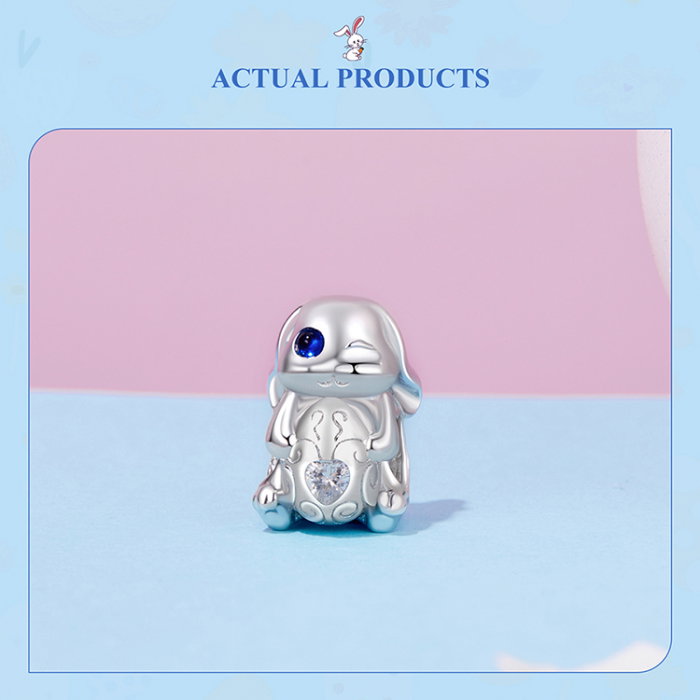 Pandantiv argint iepuras cu ou de Paste [14]