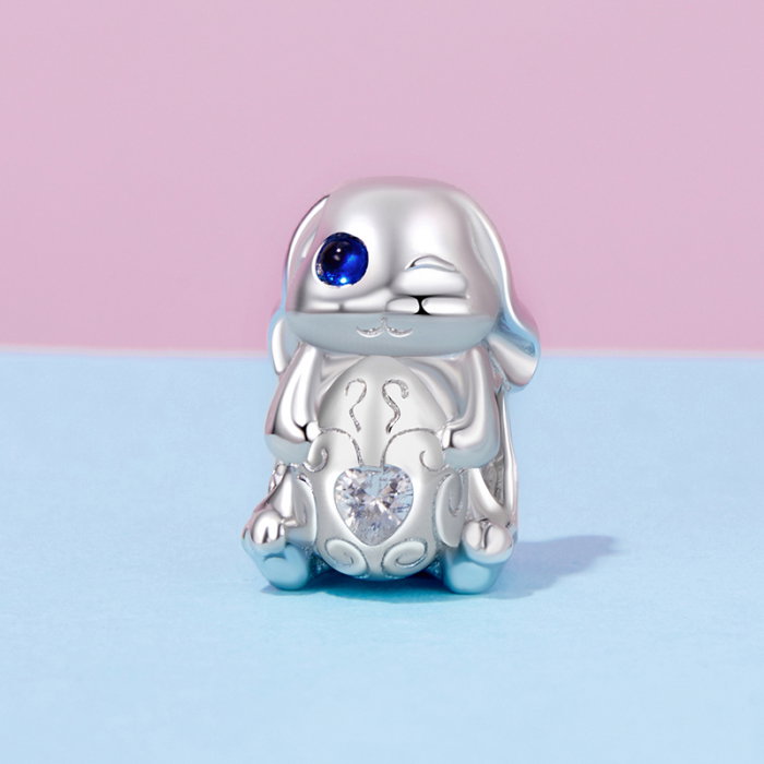 Pandantiv argint iepuras cu ou de Paste [3]