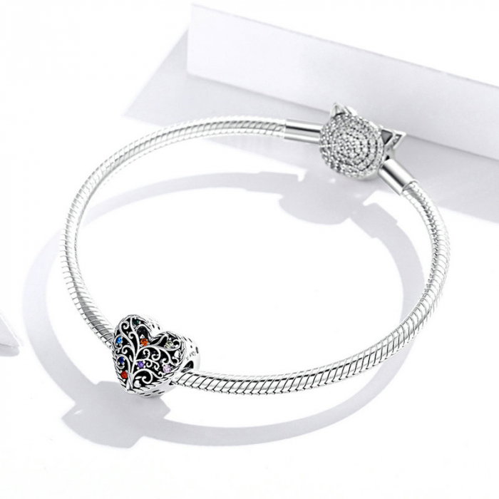 Pandantiv argint inima cu copacul vietii [3]