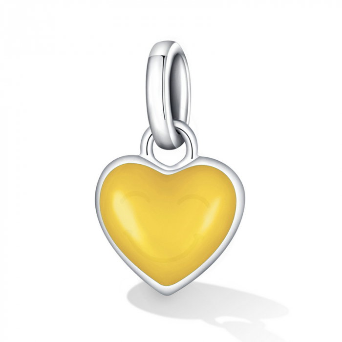 Pandantiv argint inima galbena [7]