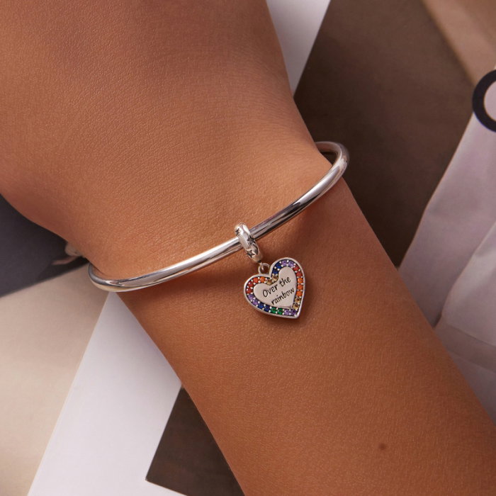 Pandantiv argint inima si curcubeu [5]