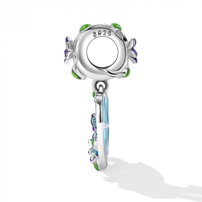 Pandantiv argint inima si flori [3]