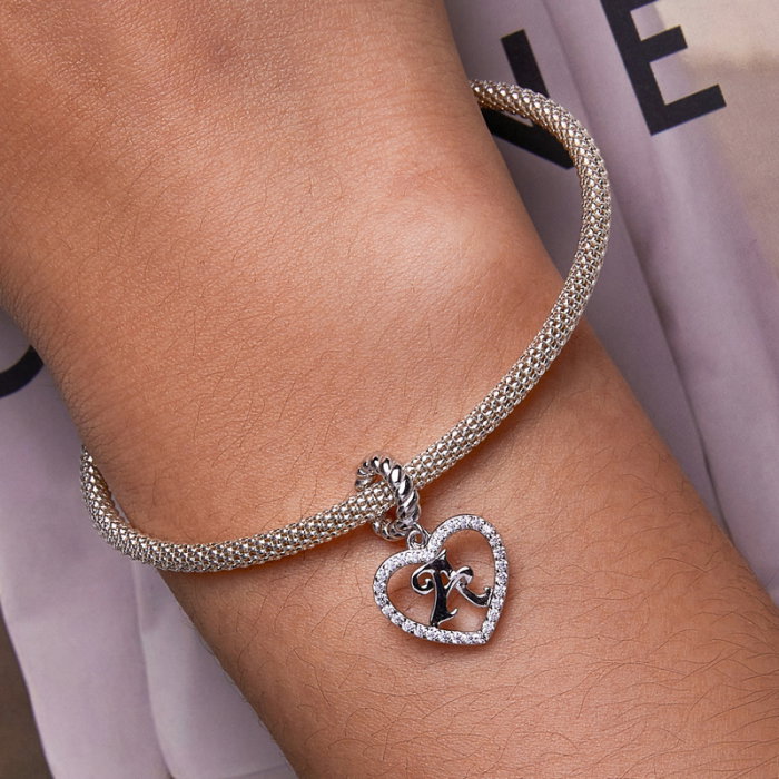 Pandantiv argint inima si litera A [5]