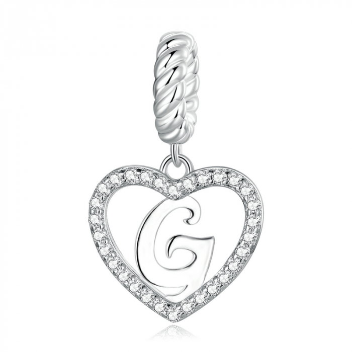 Pandantiv argint inima si litera G [1]
