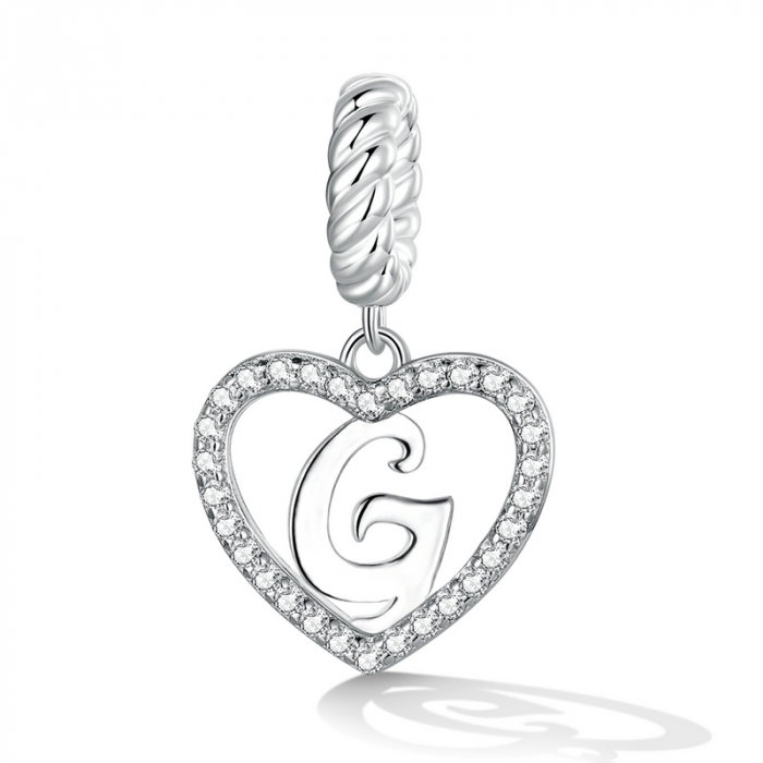Pandantiv argint inima si litera G [2]