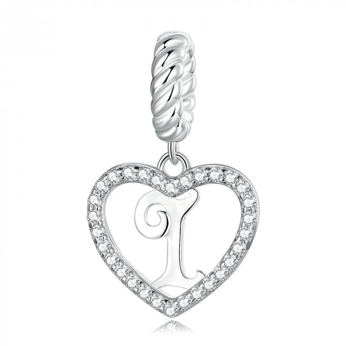 Pandantiv argint inima si litera I [1]