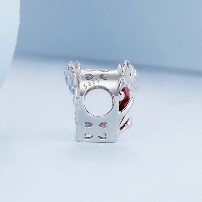 Pandantiv argint inimioara cu floare January [2]