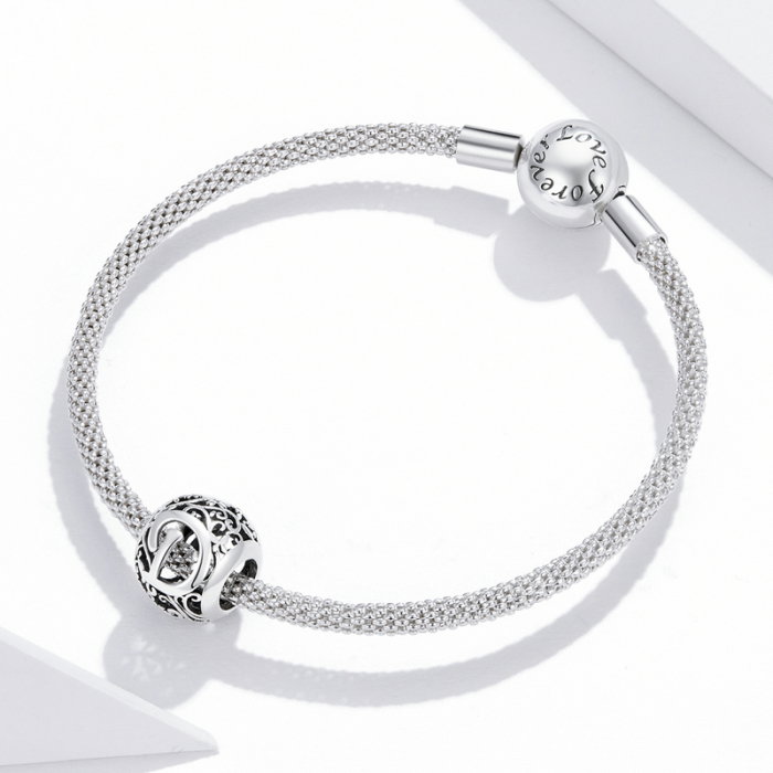 Pandantiv argint litera D floral [3]