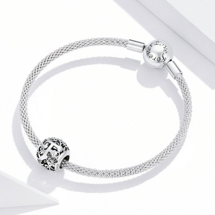 Pandantiv argint litera F floral [4]