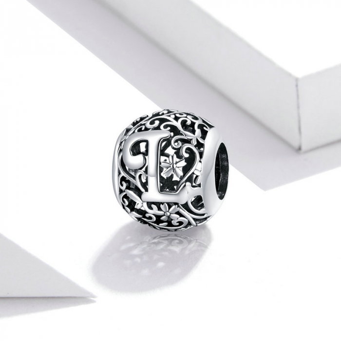 Pandantiv argint litera L floral [2]