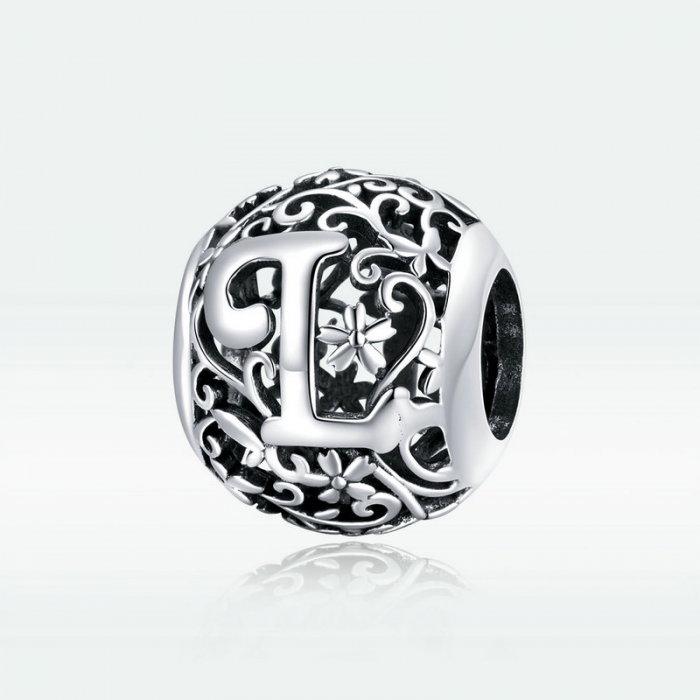 Pandantiv argint litera L floral [5]