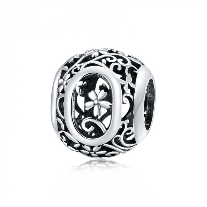 Pandantiv argint litera O floral [1]