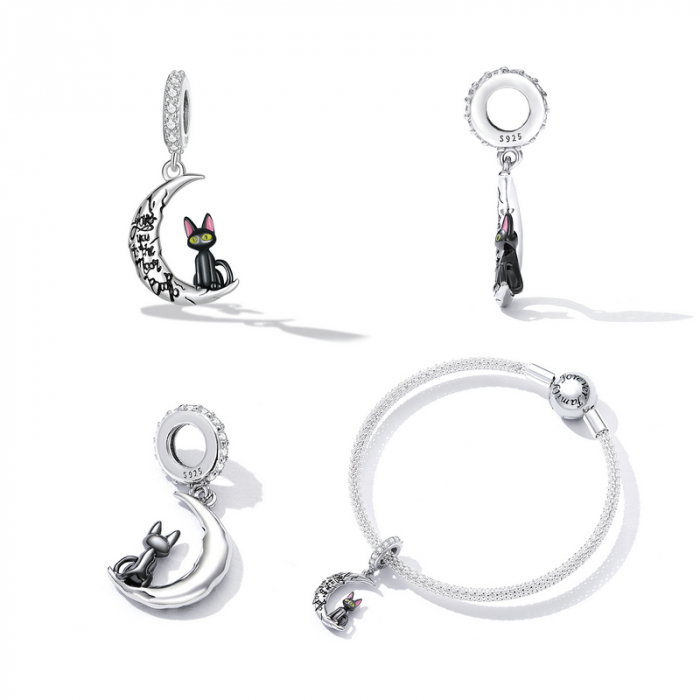 Pandantiv argint mooncat [7]