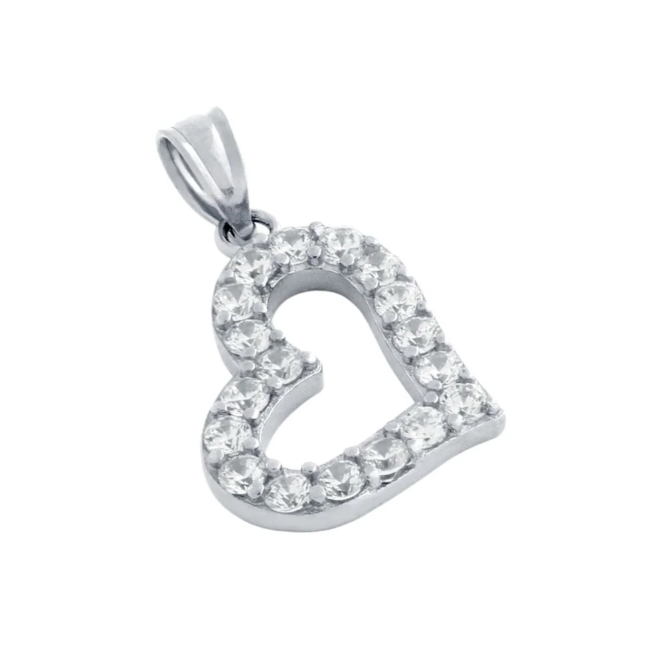 Pandantiv argint placat cu rodiu in forma de inimioara PSX0708 [2]