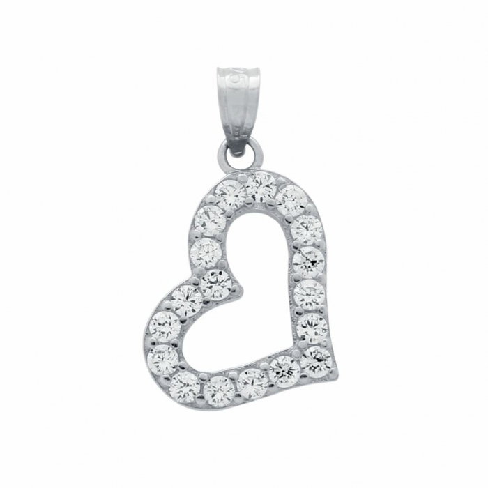 Pandantiv argint placat cu rodiu in forma de inimioara PSX0708 [1]