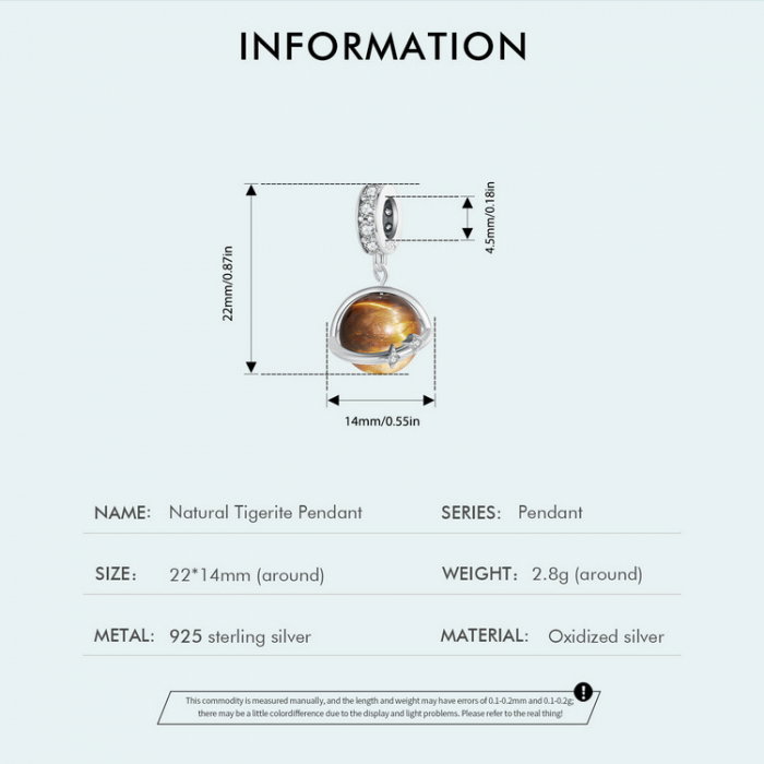 Pandantiv argint planeta cu ochi de tigru [12]