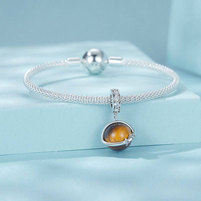 Pandantiv argint planeta cu ochi de tigru [6]