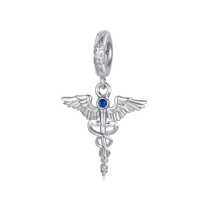 Pandantiv argint Sceptrul lui Hermes cu Zirconia [1]