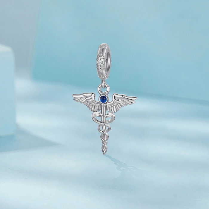 Pandantiv argint Sceptrul lui Hermes cu Zirconia [4]