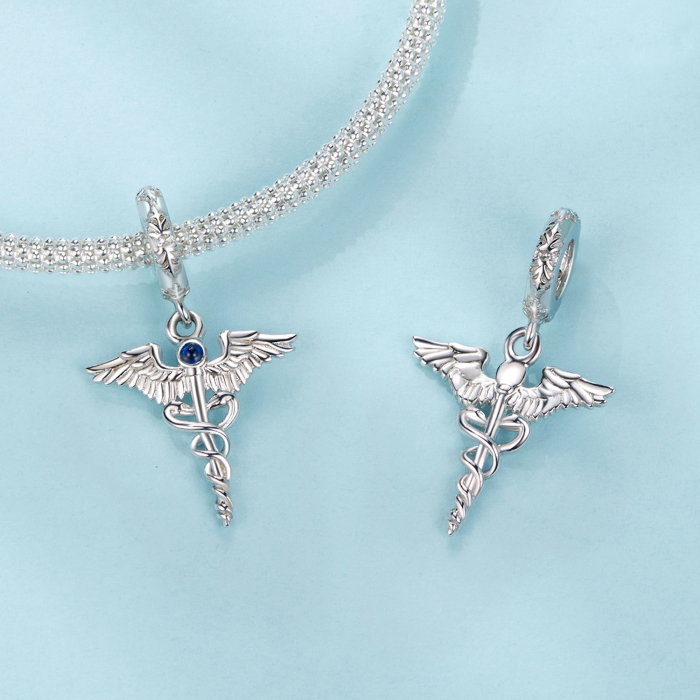 Pandantiv argint Sceptrul lui Hermes cu Zirconia [8]