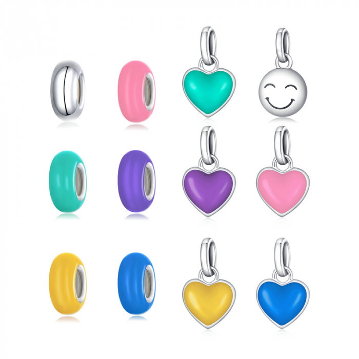 Pandantiv argint inima mov [5]