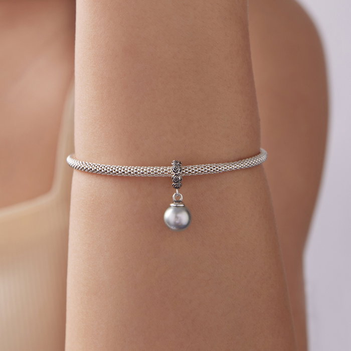 Pandantiv argint trandafir cu perla ecologica [9]